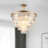 Luxury Clera Crystal Tiered Chandelier for Living Room Image - 9