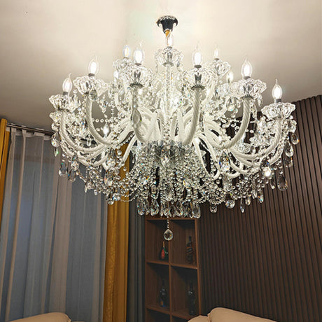 Luxury Crystal Baroque Candle Chandelier Adjustable Height Image - 1