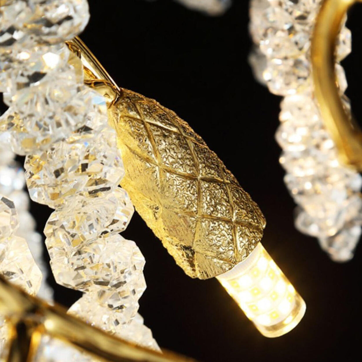 Luxury Crystal Branch Gold LED Wall Sconce Light Image - 12