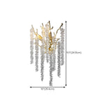 Luxury Crystal Branch Gold LED Wall Sconce Light #size