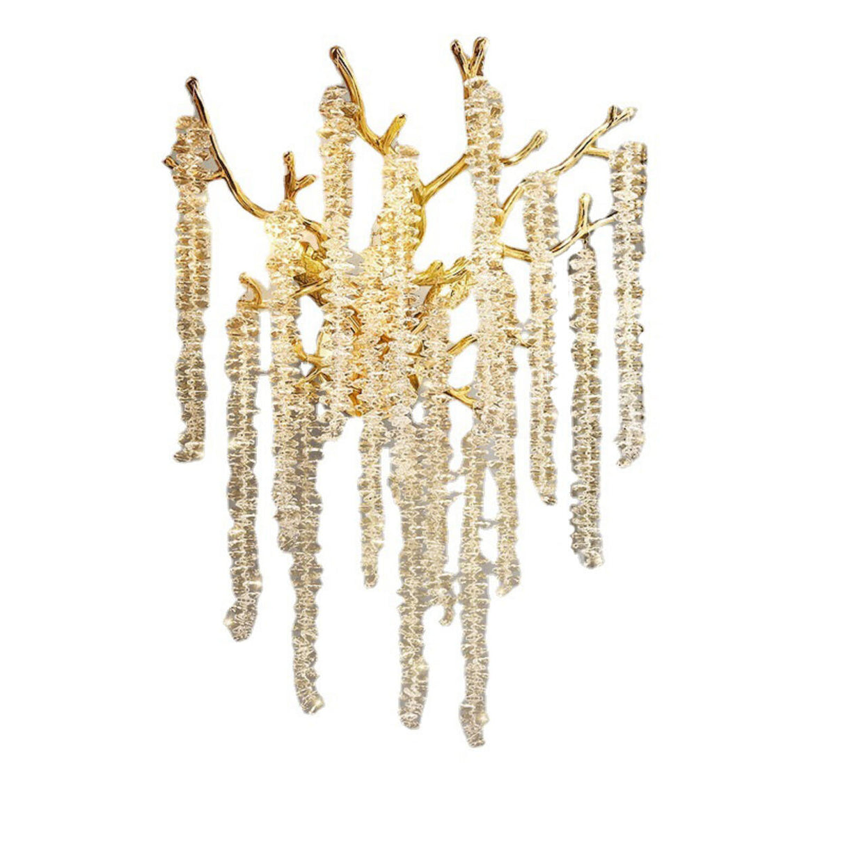 Luxury Crystal Branch Gold LED Wall Sconce Light Image - 7