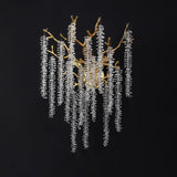 Luxury Crystal Branch Gold LED Wall Sconce Light Image - 8