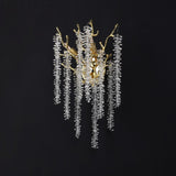 Luxury Crystal Branch Gold LED Wall Sconce Light Image - 9