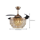 Luxury Crystal Clear Blades Standard Ceiling Fan Light Image - 8