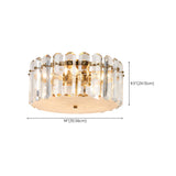 Luxury Crystal Cylinder Flush Mount Ceiling Light #size