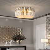 Luxury Crystal Cylinder Flush Mount Ceiling Light Image - 2