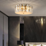 Luxury Crystal Cylinder Flush Mount Ceiling Light Image - 3