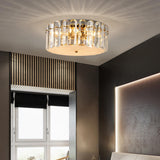 Luxury Crystal Cylinder Flush Mount Ceiling Light Image - 4