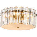 Luxury Crystal Cylinder Flush Mount Ceiling Light Image - 5