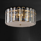 Luxury Crystal Cylinder Flush Mount Ceiling Light Image - 7