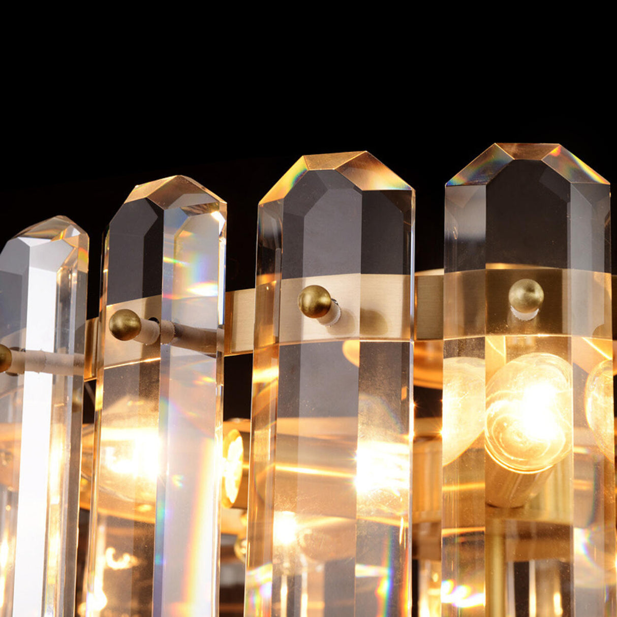 Luxury Crystal Cylinder Flush Mount Ceiling Light Image - 8