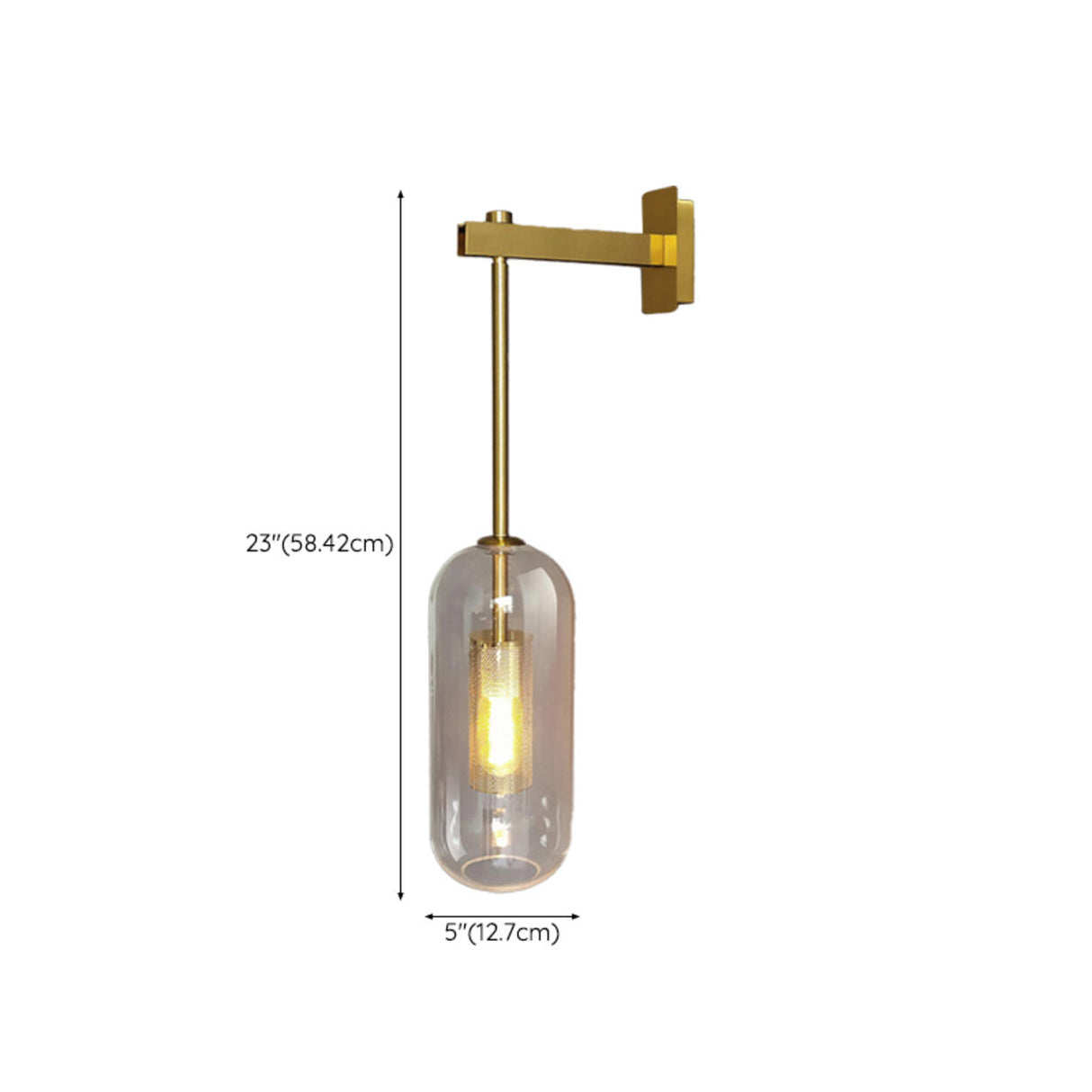 Luxury Crystal Cylinder Gold Bedroom Wall Sconce Image - 25