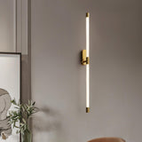 Luxury Crystal Cylinder Gold Bedroom Wall Sconce Image - 3