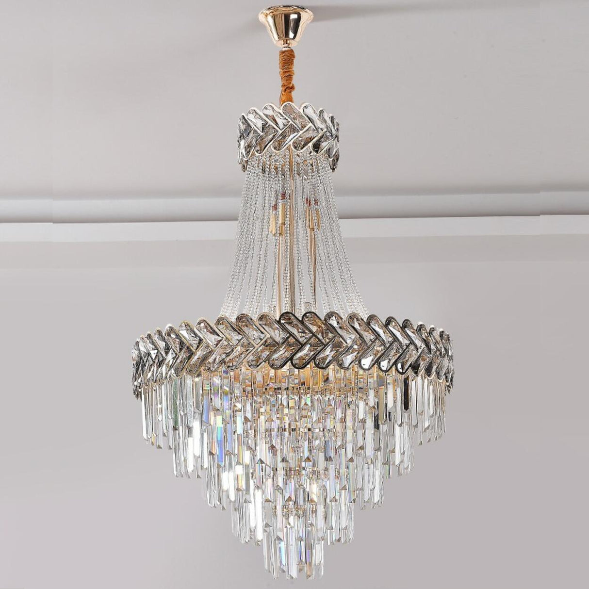 Luxury Crystal Empire Chandelier Adjustable Height Image - 19