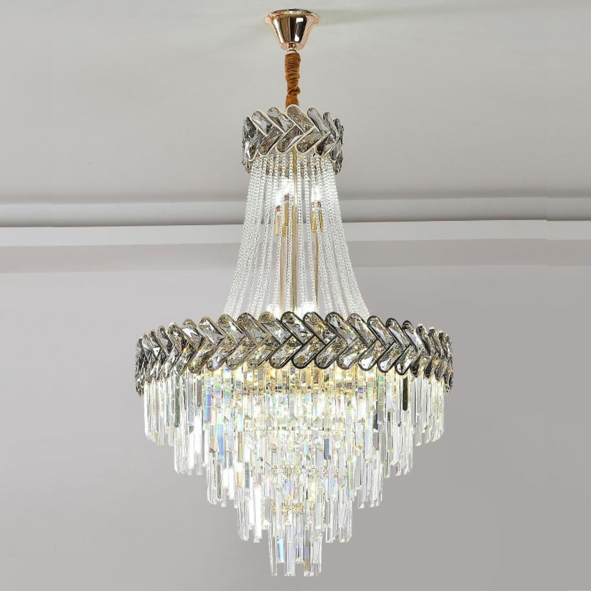 Luxury Crystal Empire Chandelier Adjustable Height Image - 20