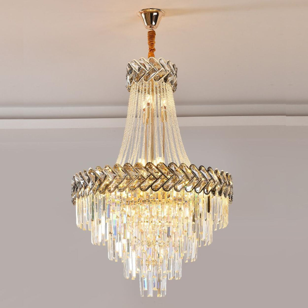 Luxury Crystal Empire Chandelier Adjustable Height Image - 22