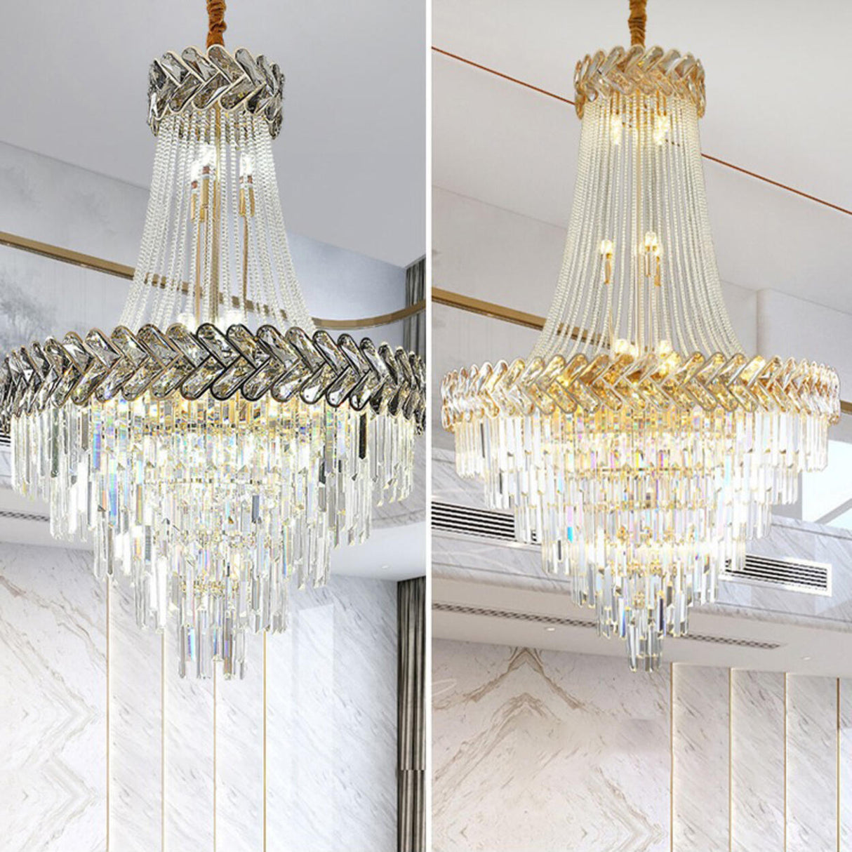 Luxury Crystal Empire Chandelier Adjustable Height Image - 26