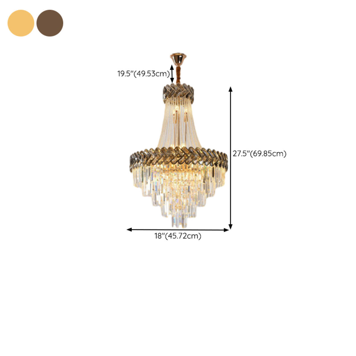 Luxury Crystal Empire Chandelier Adjustable Height 