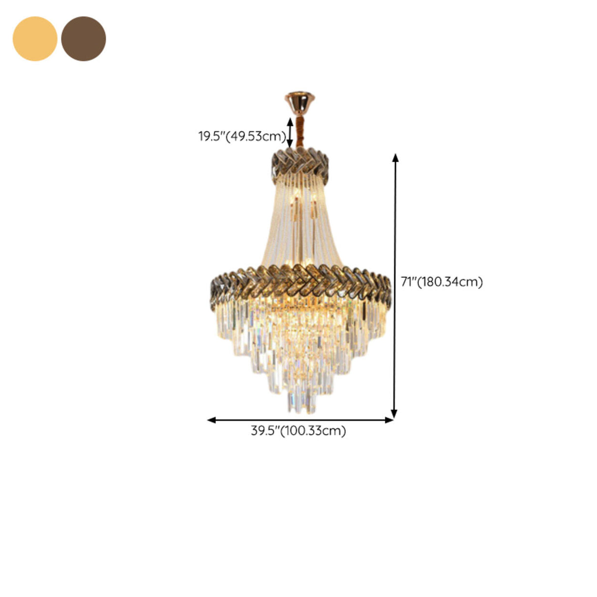 Luxury Crystal Empire Chandelier Adjustable Height Image - 29