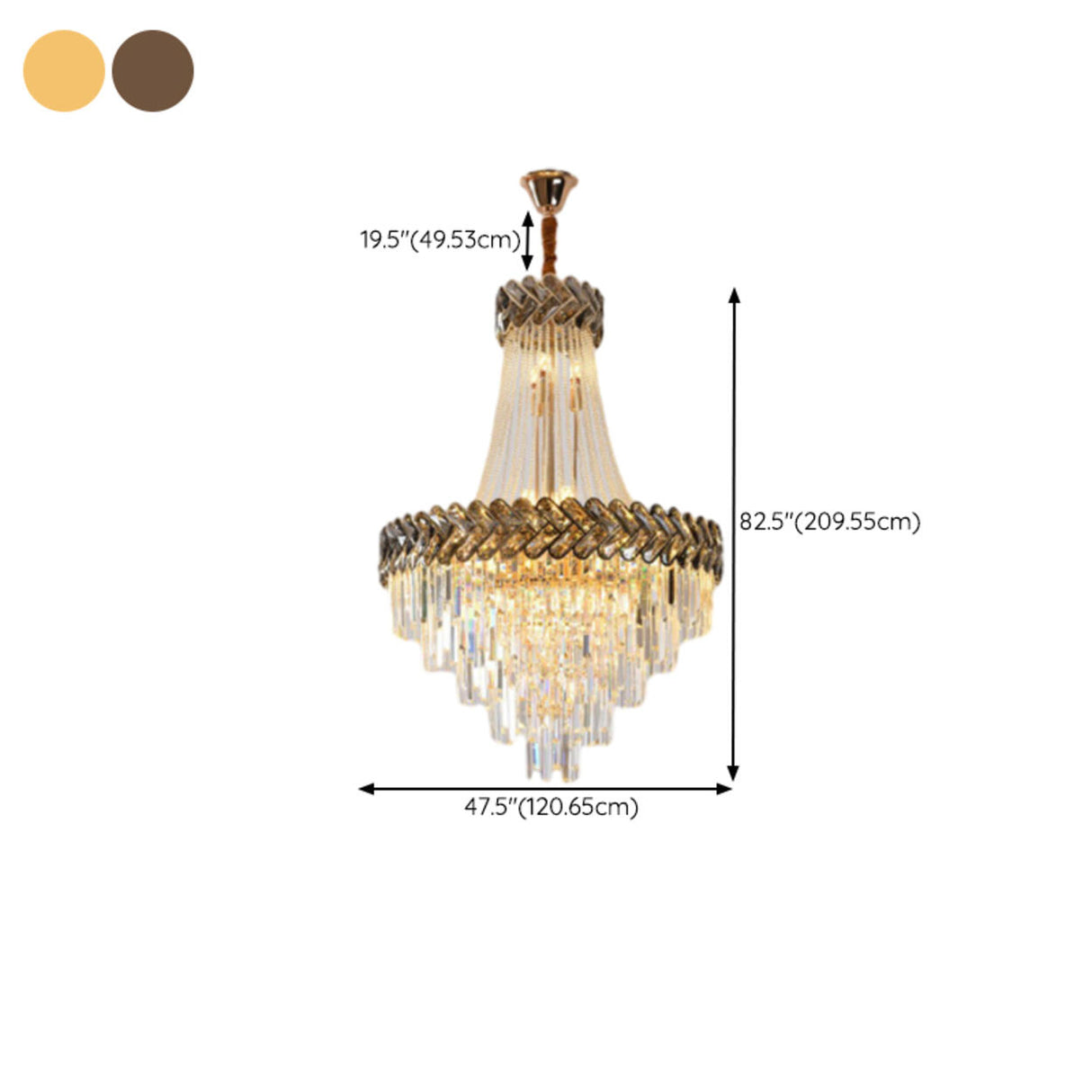 Luxury Crystal Empire Chandelier Adjustable Height Image - 31