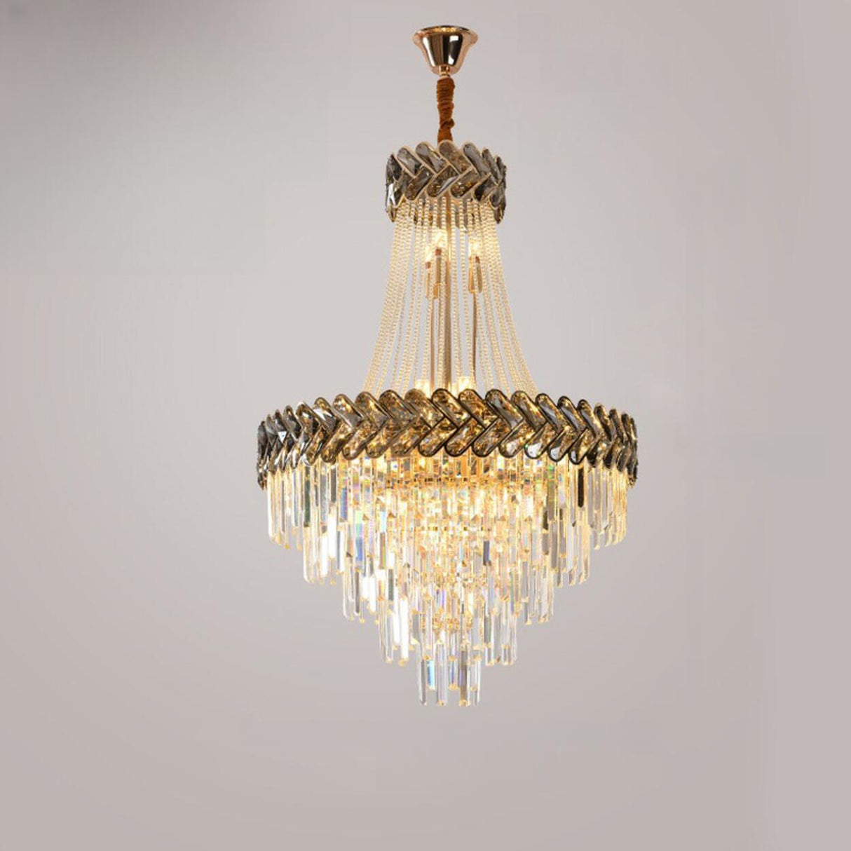 Luxury Crystal Empire Chandelier Adjustable Height Image - 6