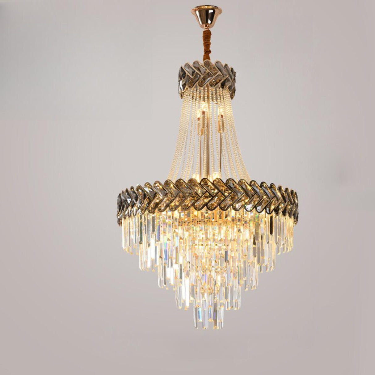 Luxury Crystal Empire Chandelier Adjustable Height Image - 7