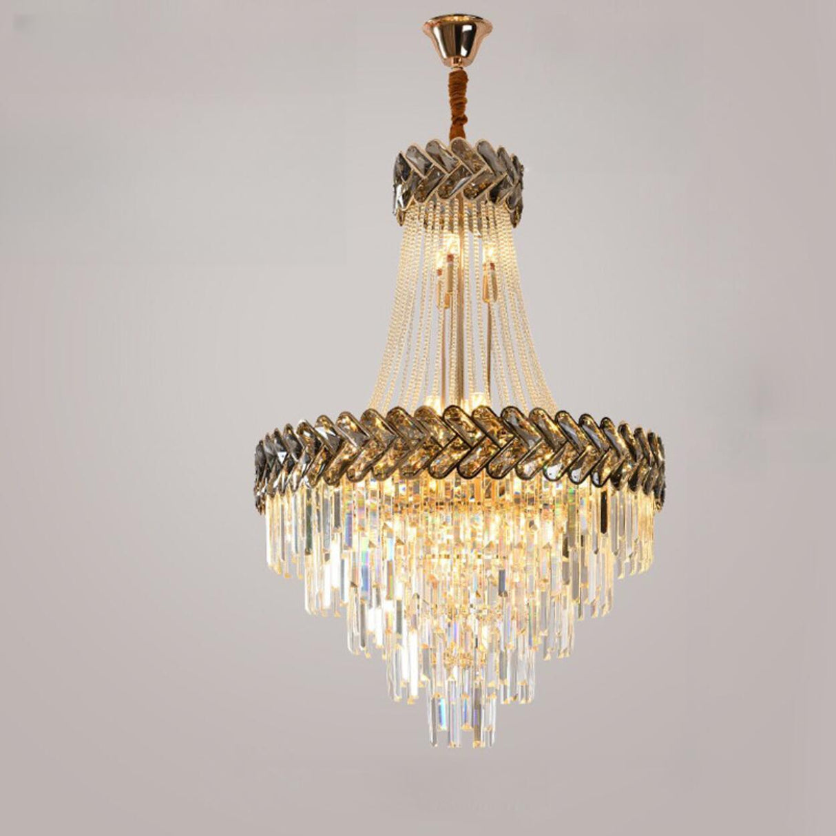 Luxury Crystal Empire Chandelier Adjustable Height Image - 8