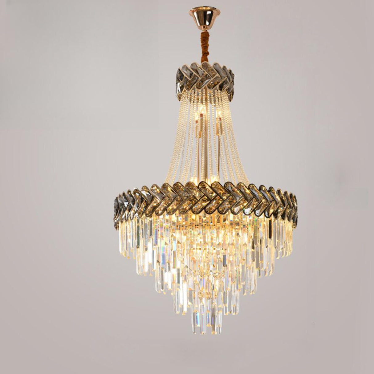 Luxury Crystal Empire Chandelier Adjustable Height Image - 9