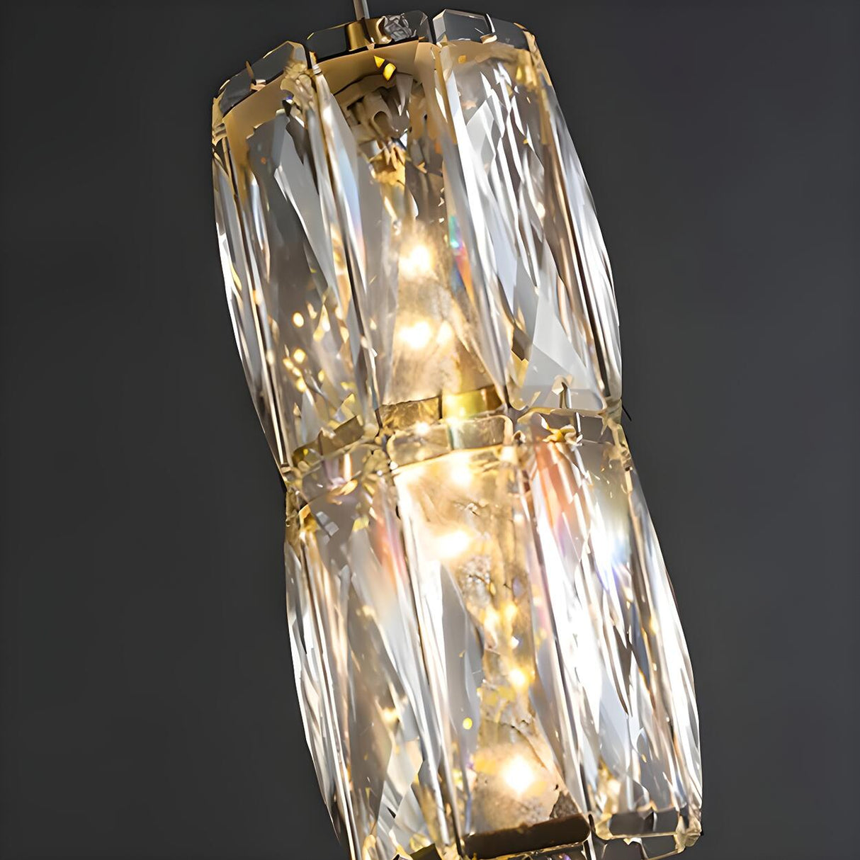 Luxury Crystal Geometric Dining Room Pendant Light Image - 14