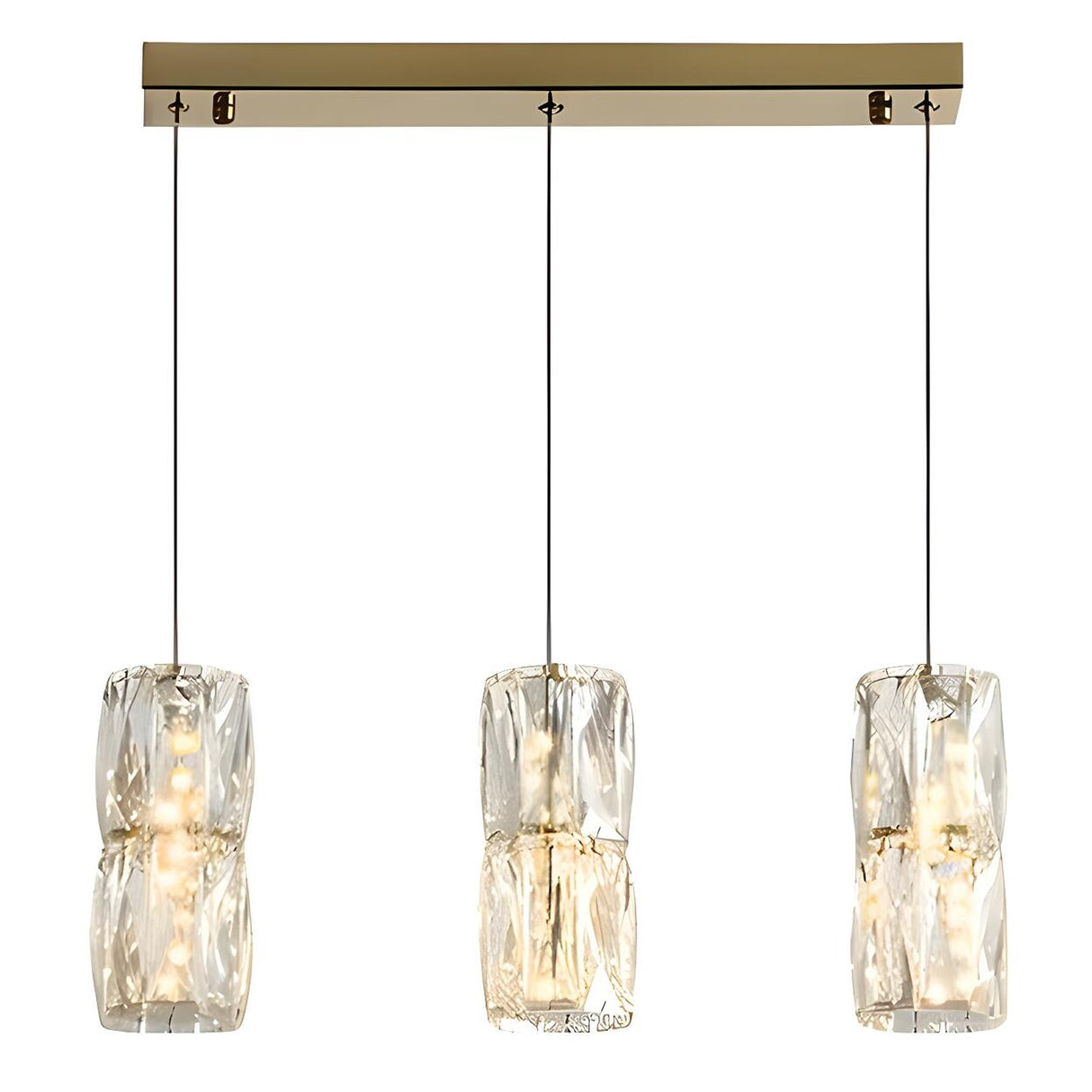 Luxury Crystal Geometric Dining Room Pendant Light Image - 9