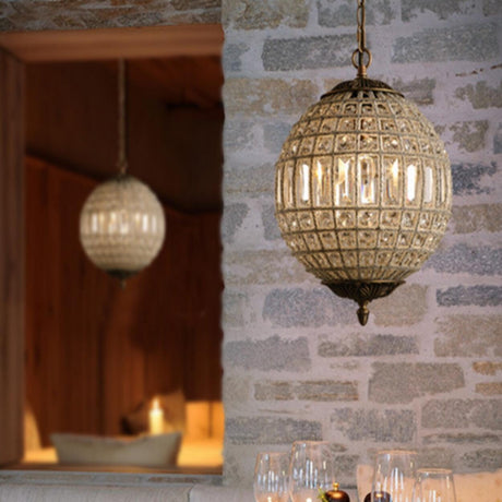 Luxury Crystal Globe Pendant Lights Adjustable Height Image - 2