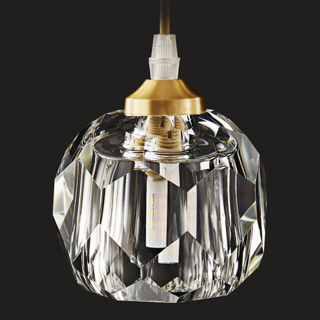 Luxury Crystal Gold Geometric Dining Room Pendant Light Image - 10