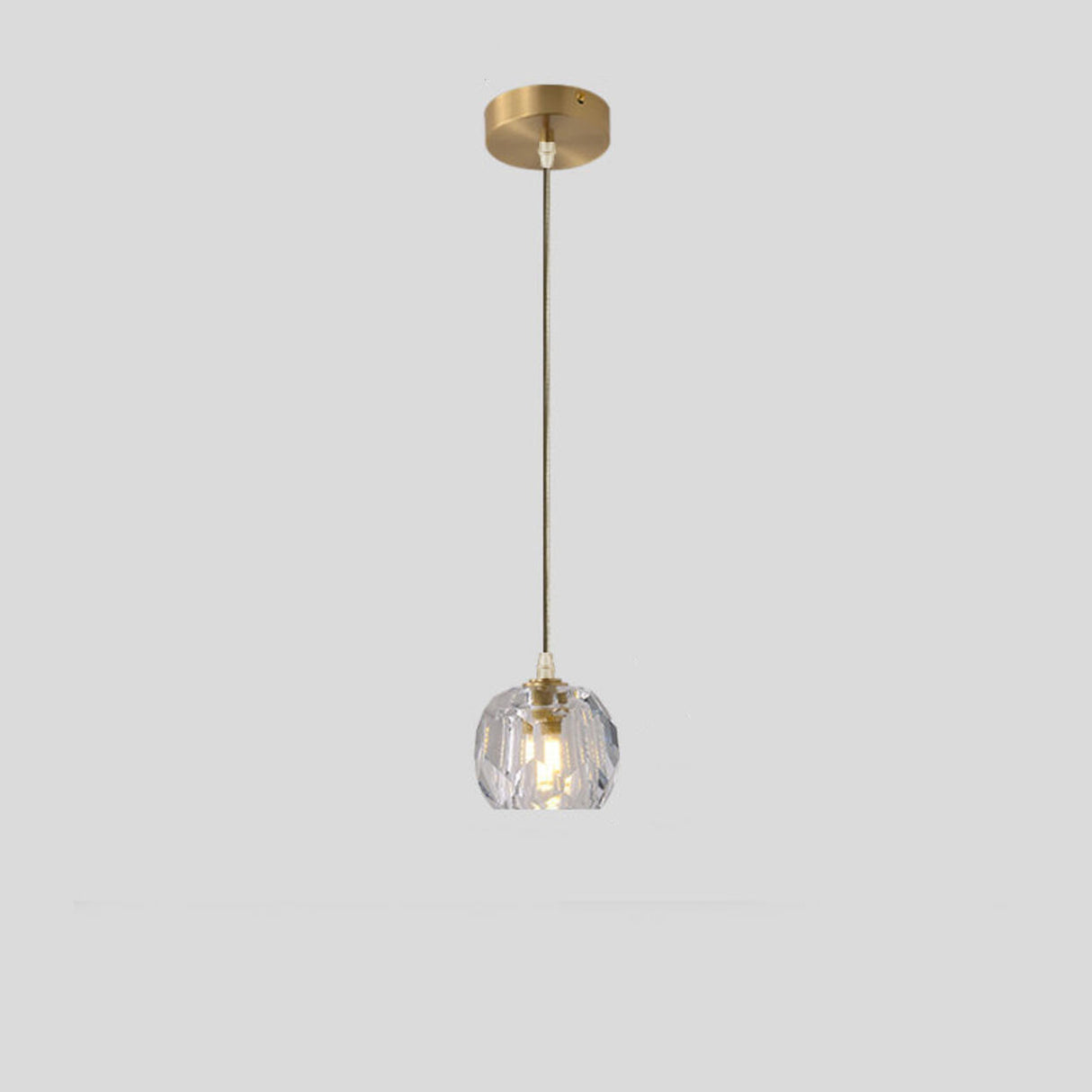 Luxury Crystal Gold Geometric Dining Room Pendant Light Image - 2