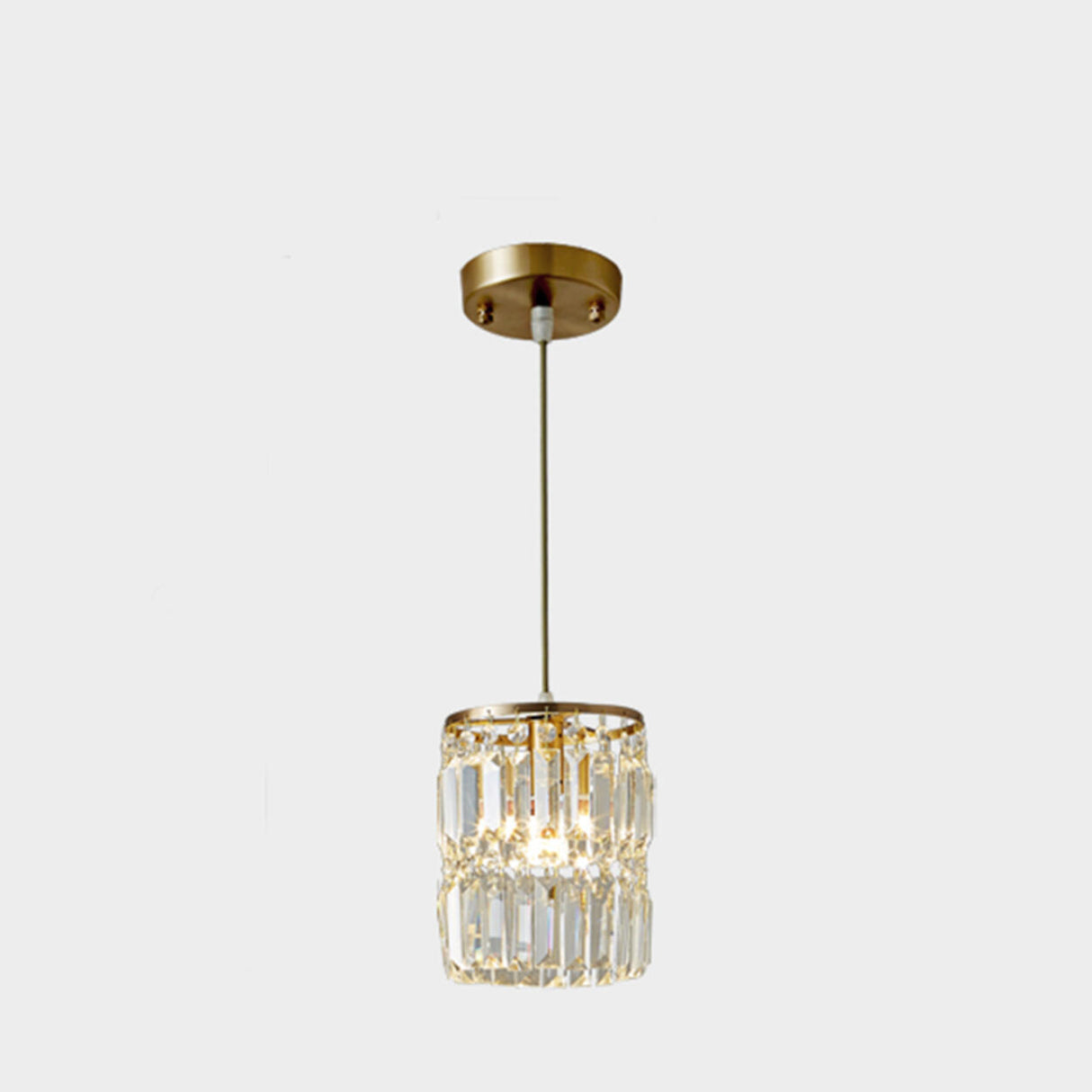 Luxury Crystal Gold Geometric Dining Room Pendant Light Image - 3