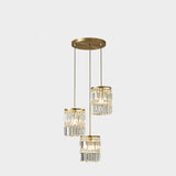 Luxury Crystal Gold Geometric Dining Room Pendant Light Image - 7