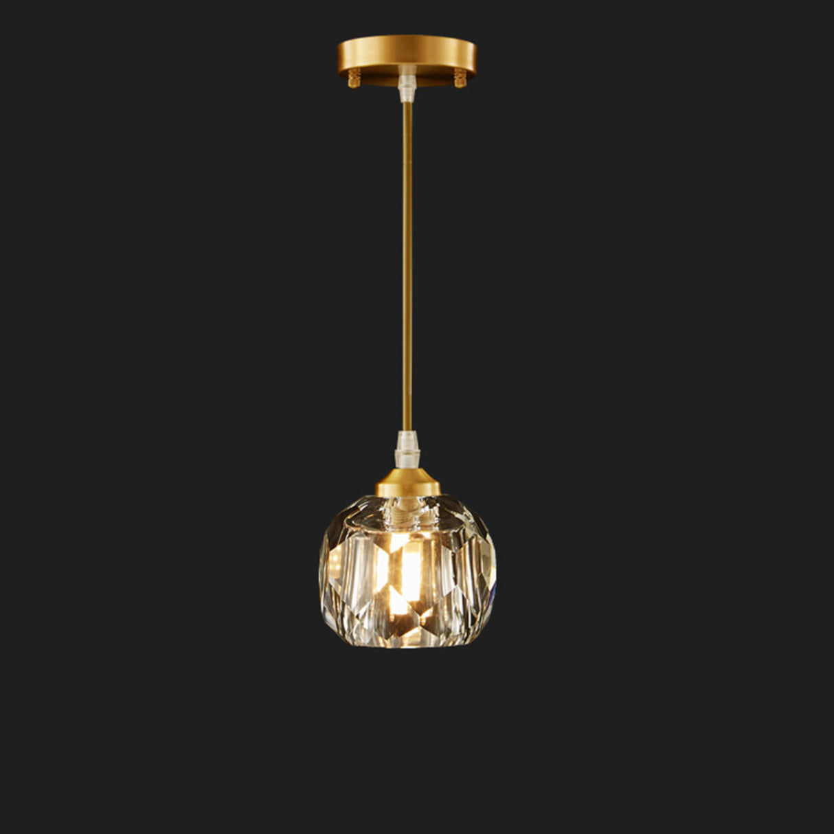 Luxury Crystal Gold Geometric Dining Room Pendant Light Image - 8