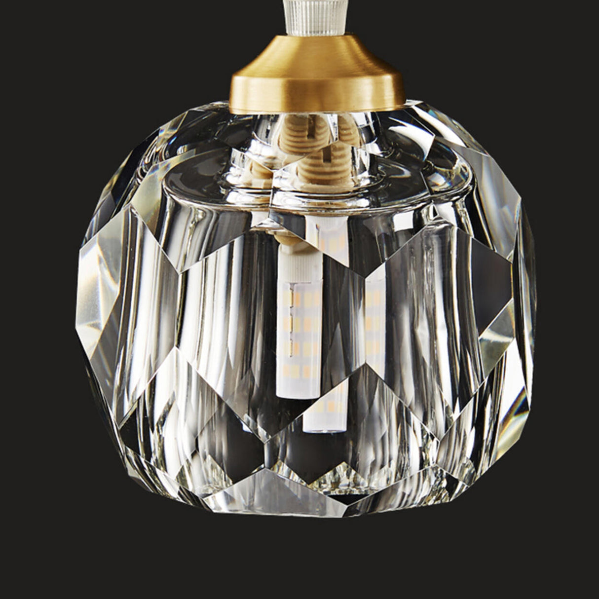 Luxury Crystal Gold Geometric Dining Room Pendant Light Image - 9