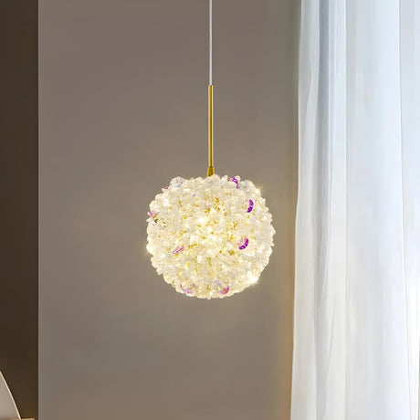 Luxury Crystal Gold Globe Adjustable Pendant Light Image - 1