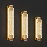 Luxury Crystal Gold Rectangular LED Wall Sconce Image - 10