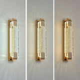 Luxury Crystal Gold Rectangular LED Wall Sconce Image - 11