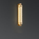 Luxury Crystal Gold Rectangular LED Wall Sconce Image - 5