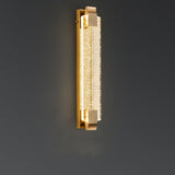 Luxury Crystal Gold Rectangular LED Wall Sconce Image - 7