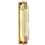 Luxury Crystal Gold Rectangular LED Wall Sconce Image - 9