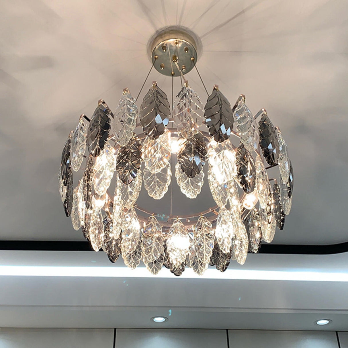 Luxury Crystal Leaf Chandelier for Elegant Interiors Image - 15