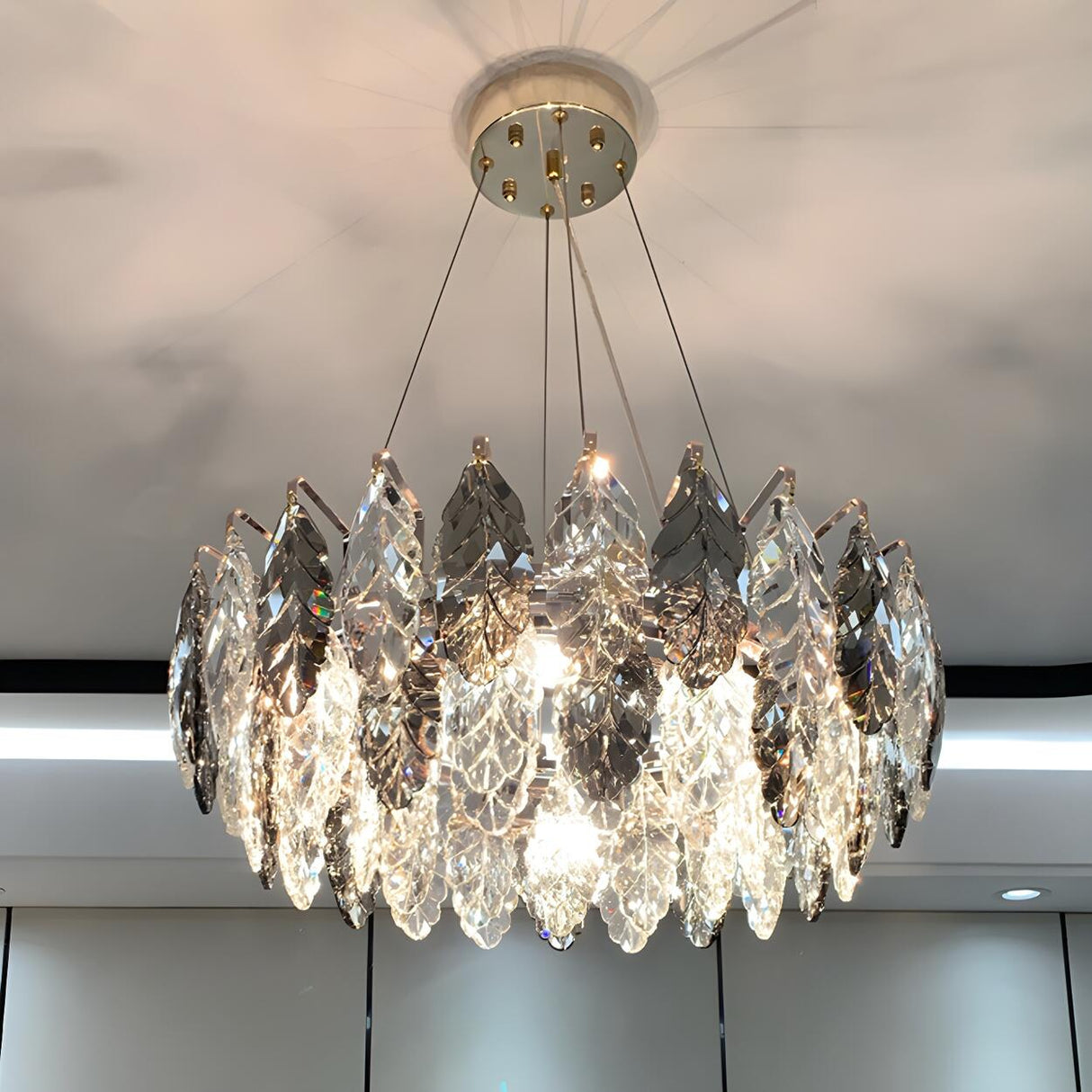 Luxury Crystal Leaf Chandelier for Elegant Interiors Image - 2