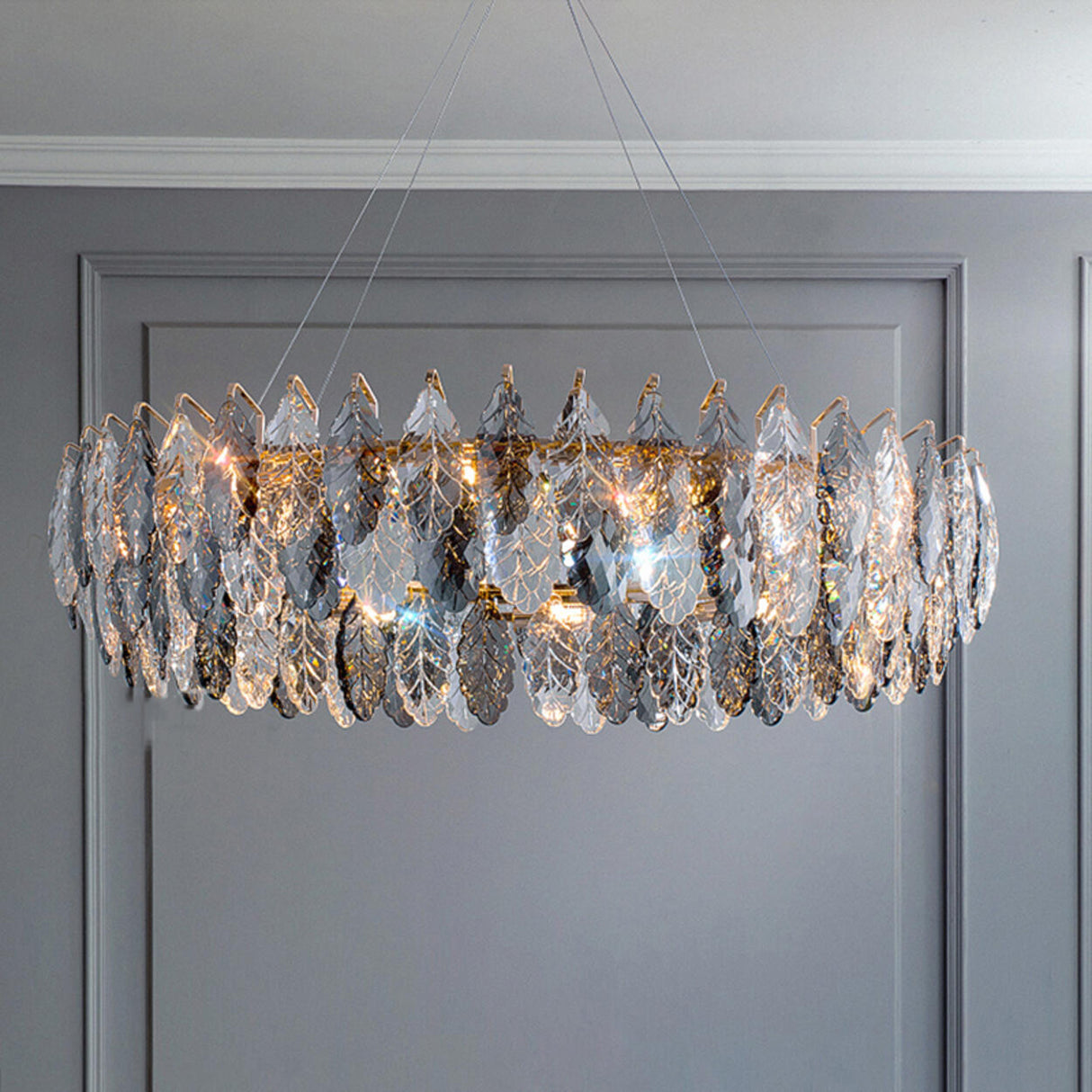 Luxury Crystal Leaf Chandelier for Elegant Interiors Image - 5