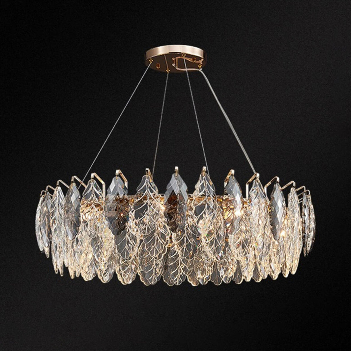 Luxury Crystal Leaf Chandelier for Elegant Interiors Image - 9