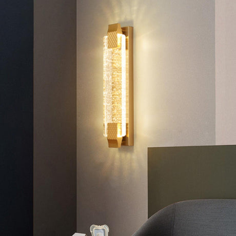 Luxury Crystal Rectangular Wall Sconce Image - 2