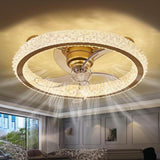 Luxury Crystal Ring 5 Blade Ceiling Fan with Light Image - 1