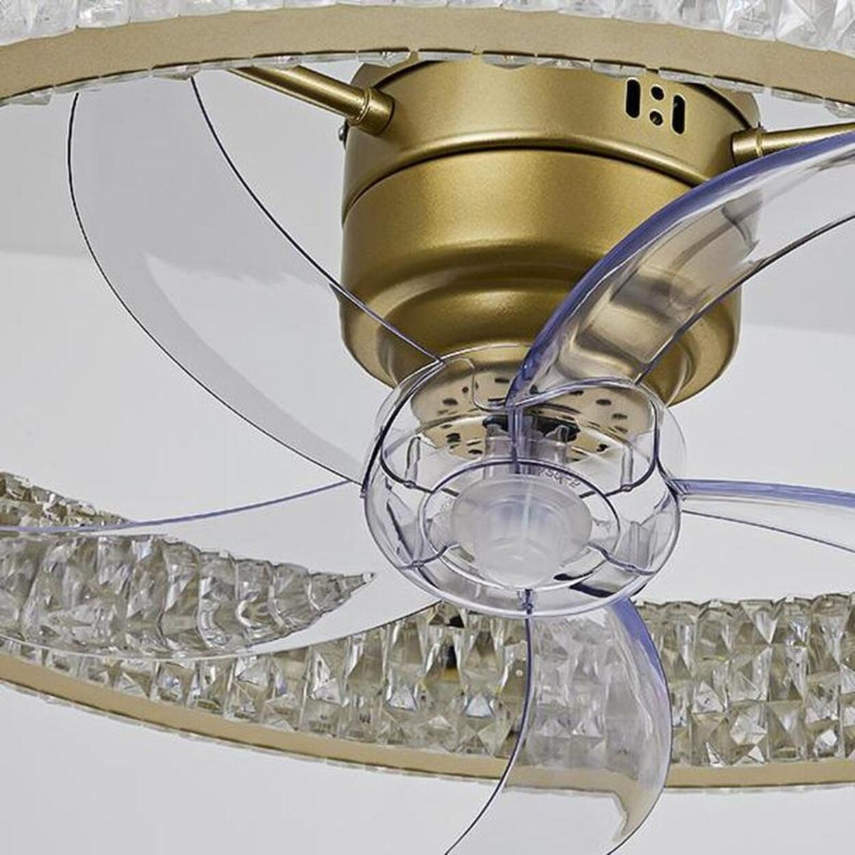 Luxury Crystal Ring 5 Blade Ceiling Fan with Light Image - 6